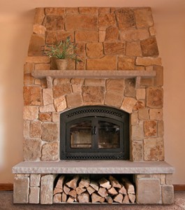 Custom Wood Fireplace Installation in WI