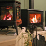 many types of gas burning stoves and heating stoves at our showroom in burlington wi