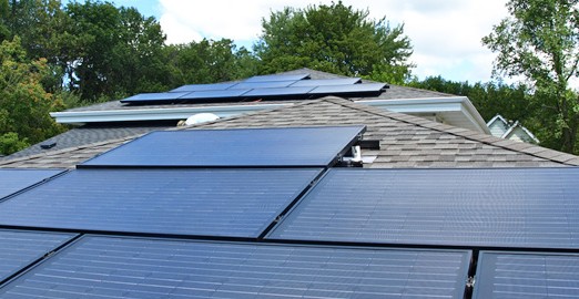 roof mounted solar panels in Waukesha area near Racine WI for residential solar power