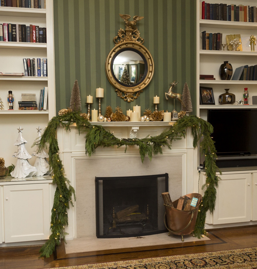decorating around fireplace during off season