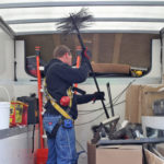 Chimney sweep flue cleaning