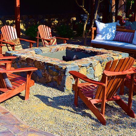 square shaped fire pit
