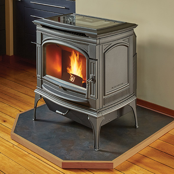 pellet burning stove installation in Burlington WI