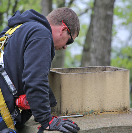 inspecting the chimney flue, delavan wi