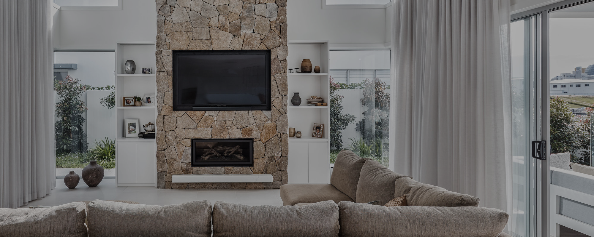 custom fireplace stone surround in Wind Lake, WI