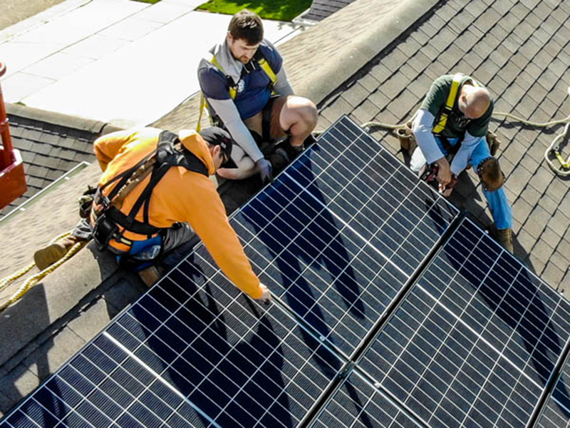 residential solar installation of solar panels near Janesville WI