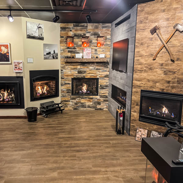 visit our fireplace showroom Lindenhurst IL