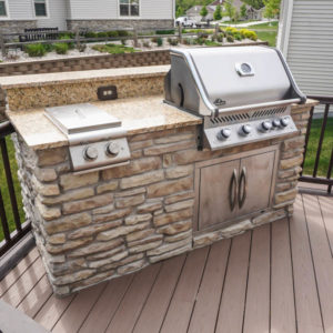 outdoor kitchen construction built-in grill napoleon
