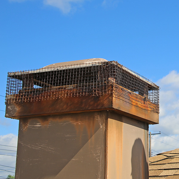 Rusty chimney Cap in Mount Pleasant WI