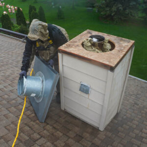 Rusted Chimney Chase Cover Repair in Union Grove WI