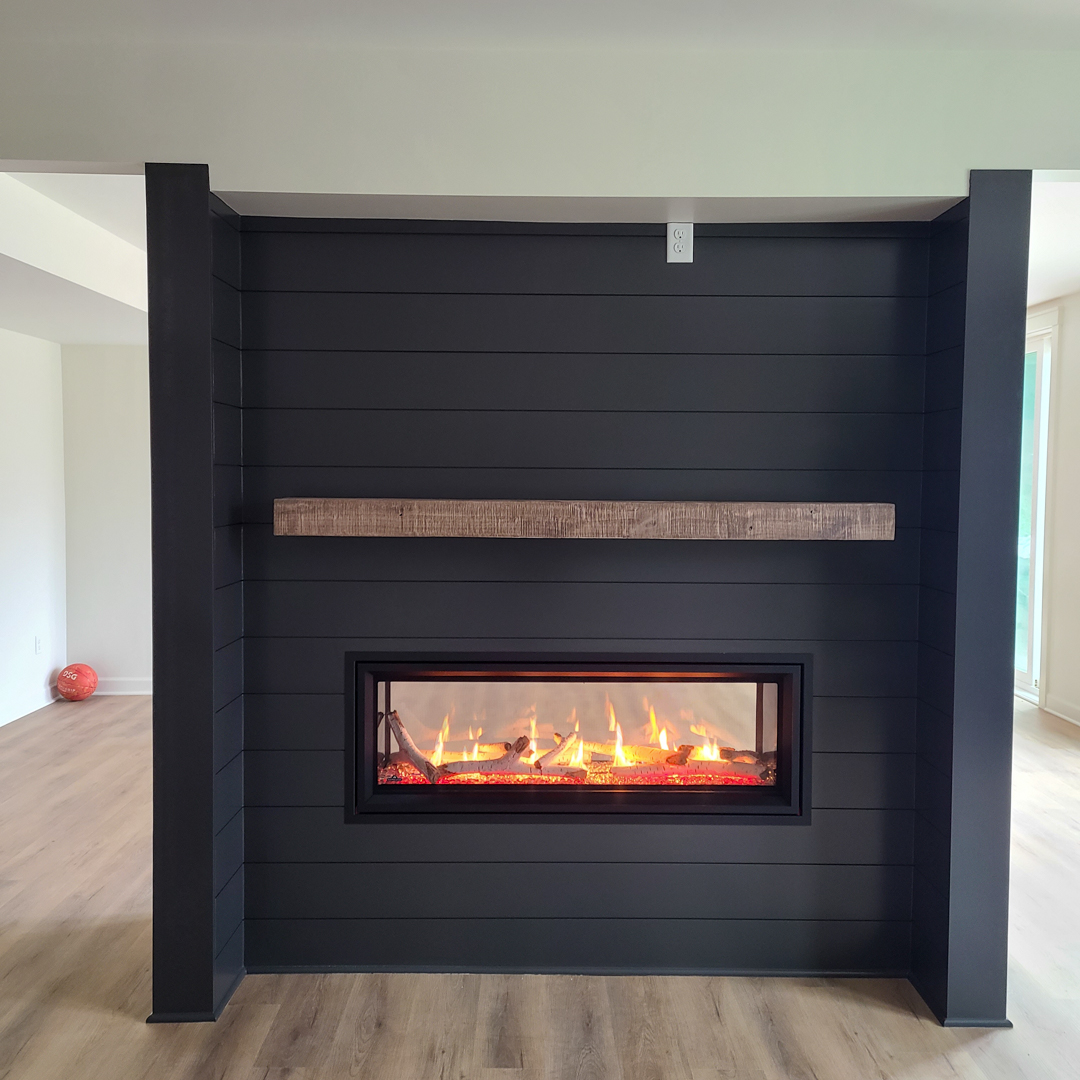 Vented gas fireplace in Burlington, WI.