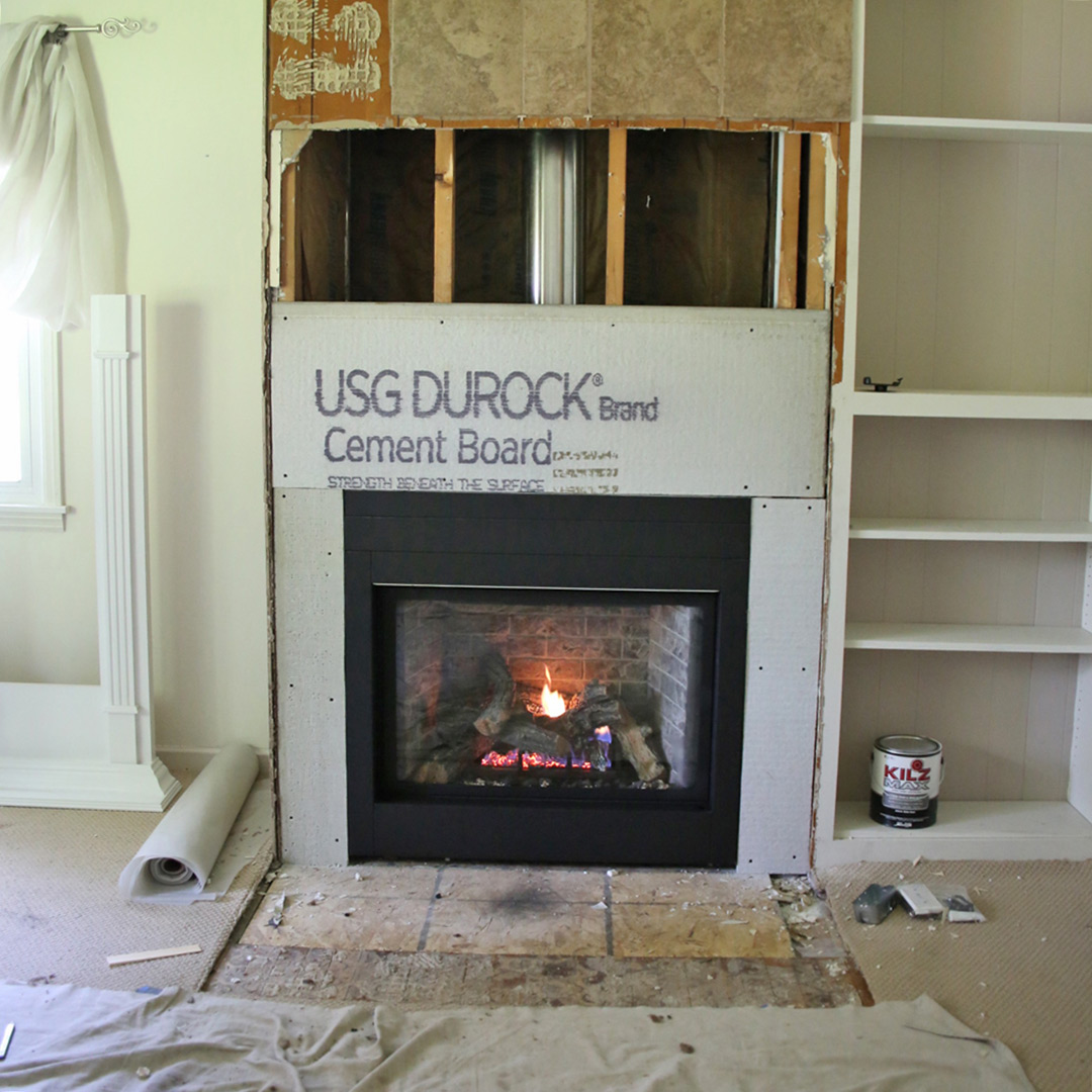 Gas fireplace in Sussex, WI.