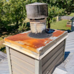 Water damaged chimney in Burlington, WI.