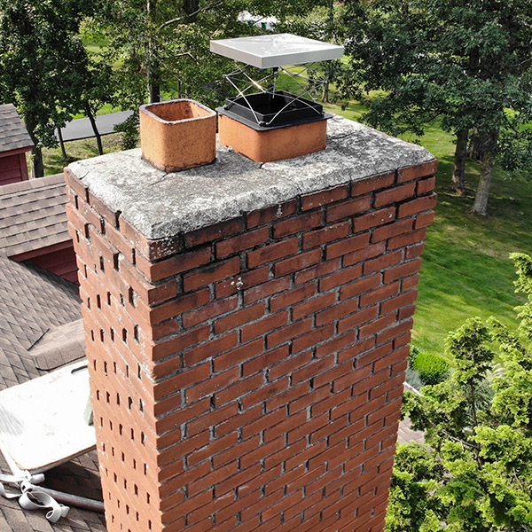 Chimney damper installation in Antioch, IL.