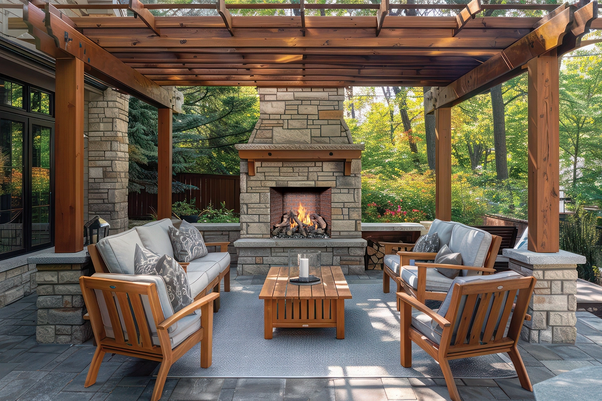 Outdoor fireplaces created in Mount Pleasant, WI