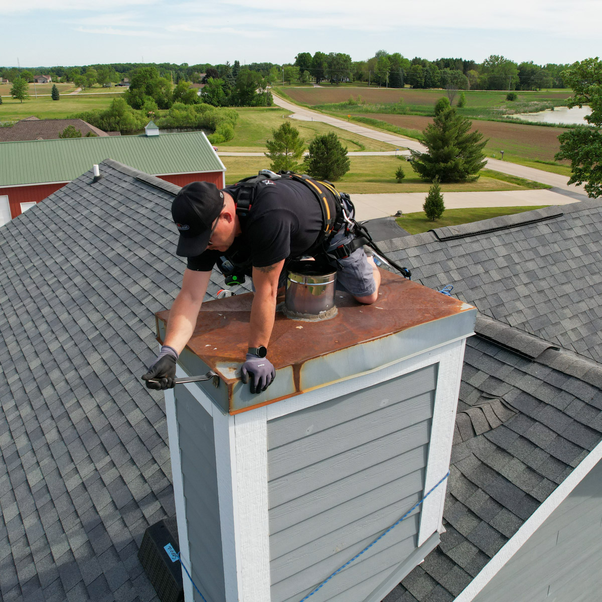 Leaky chimney repair in Union Grove WI