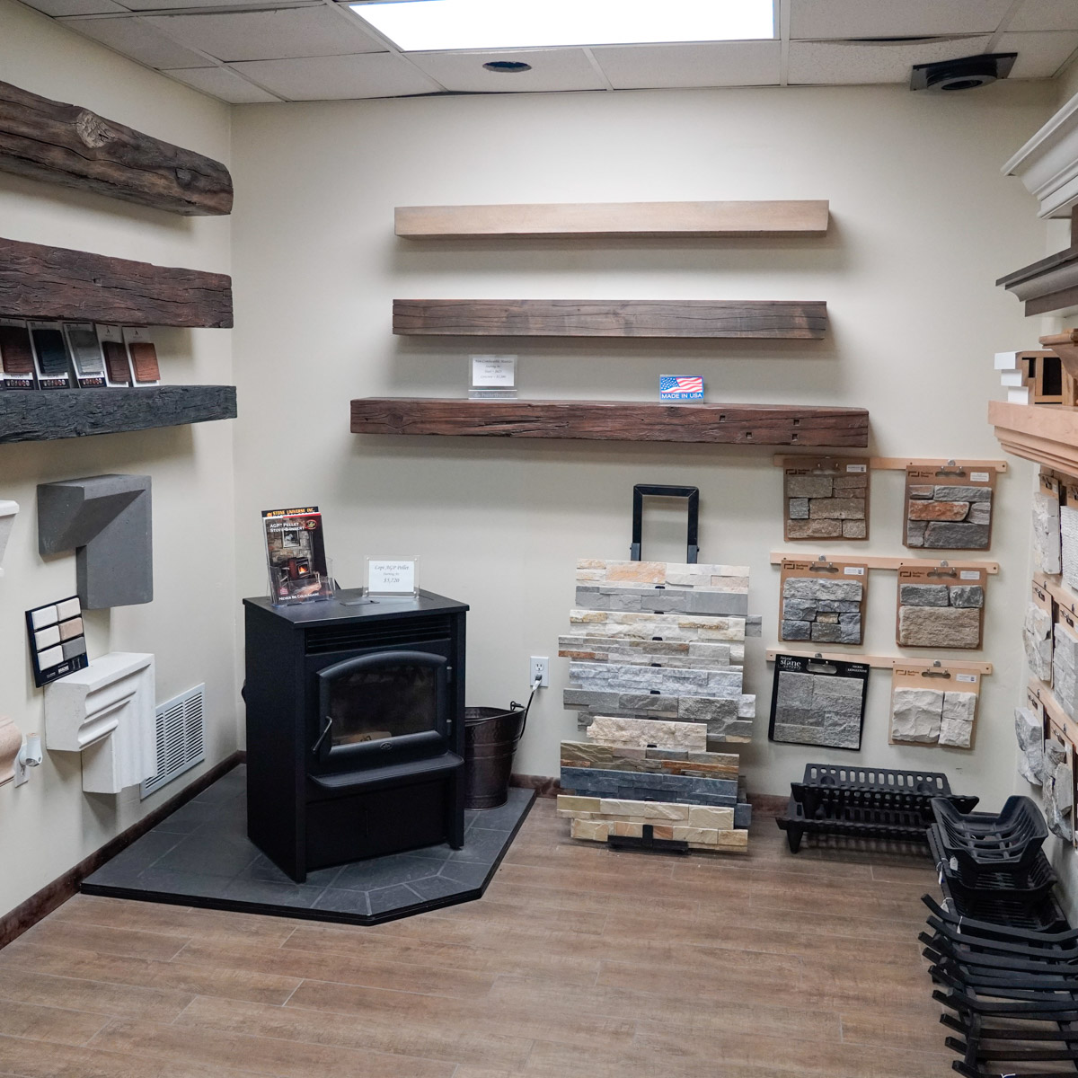 fireplace, stoves, and more at our Burlington WI Showroom